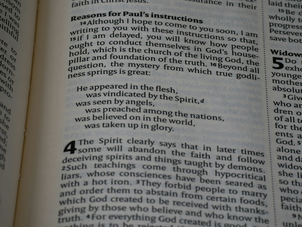 The bible passage discusses paul's instructions and related points