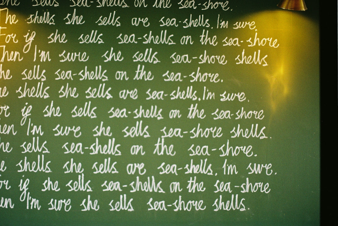 She sells sea-shells on the sea-shore text