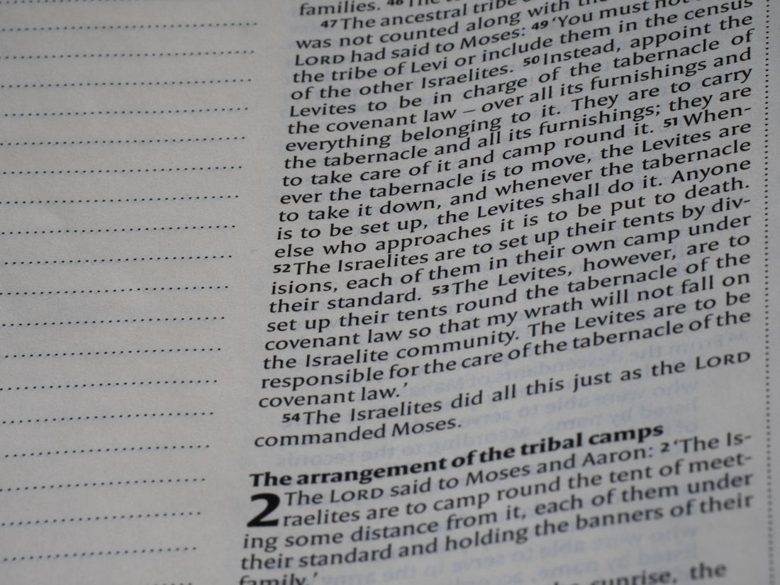 Bible page with printed text and numbers.
