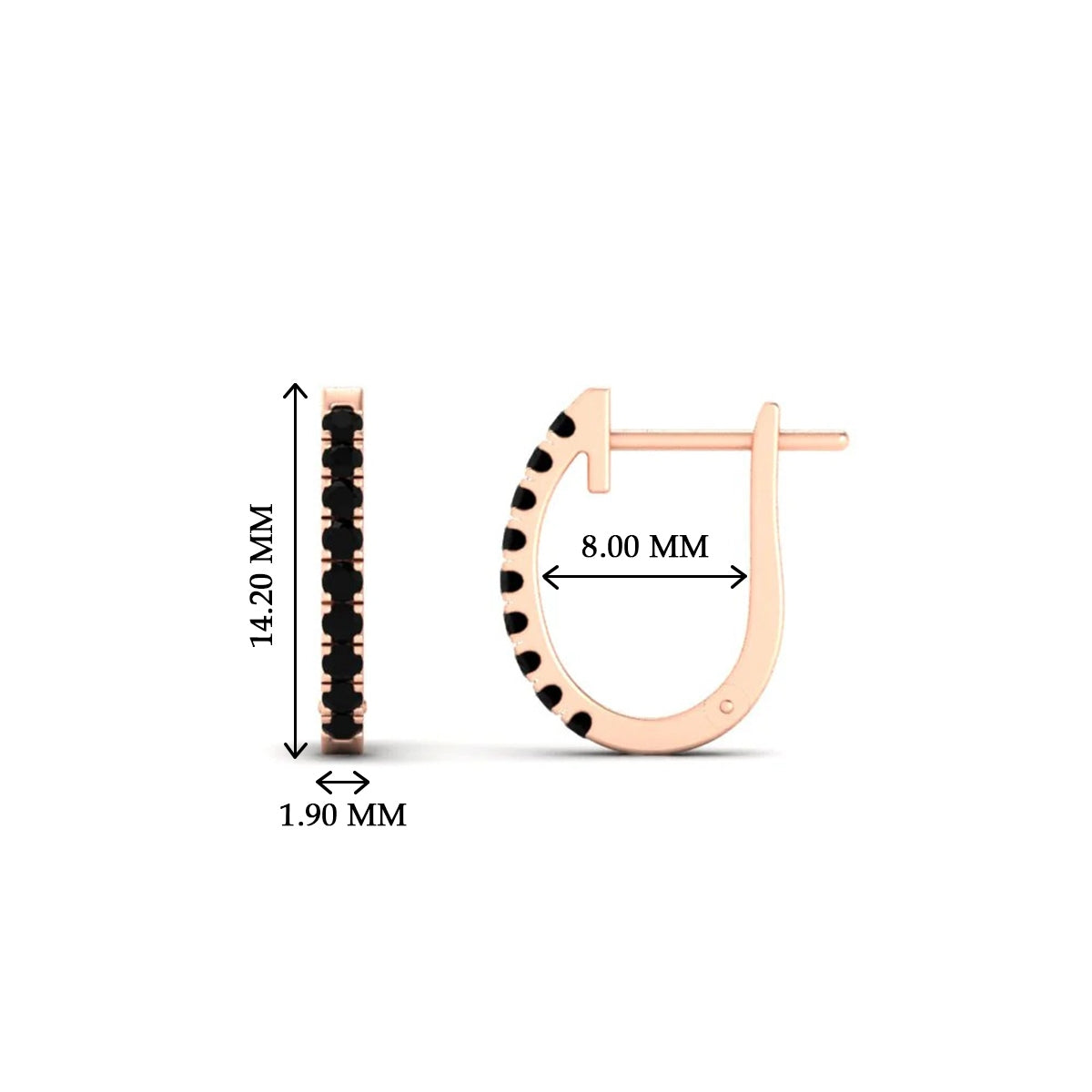 Round Cut 0.25 Ct Diamond Hoop Earrings