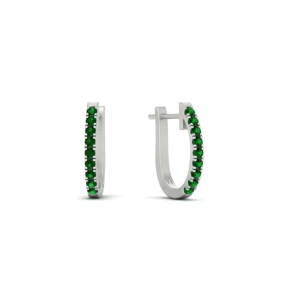 Round Cut 0.25 Ct Diamond Hoop Earrings