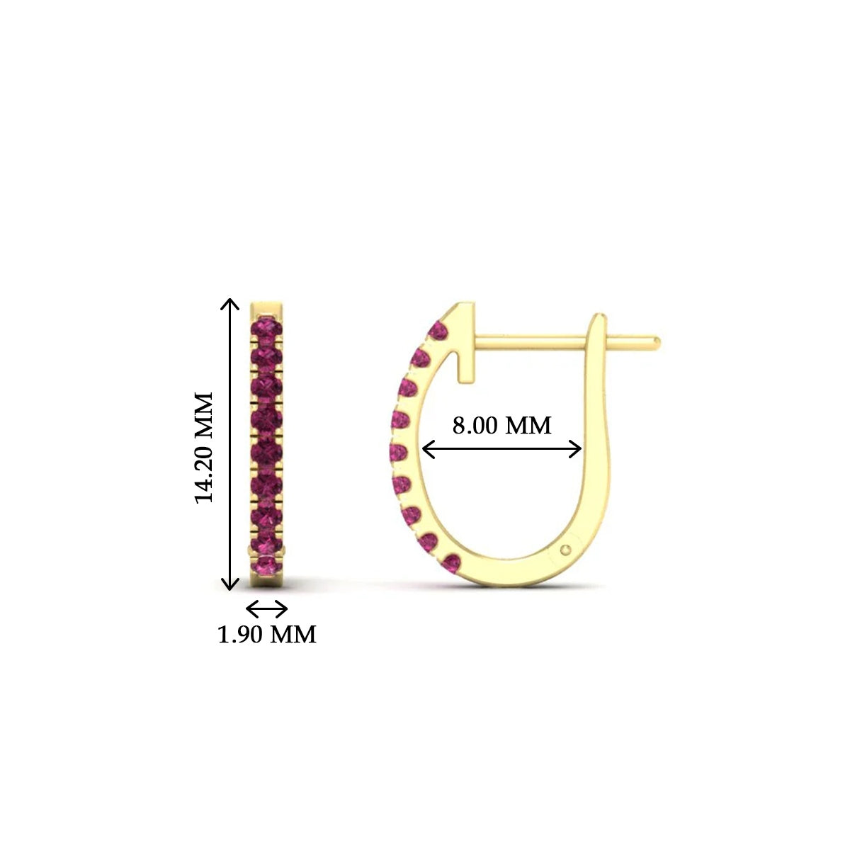 Round Cut 0.25 Ct Diamond Hoop Earrings