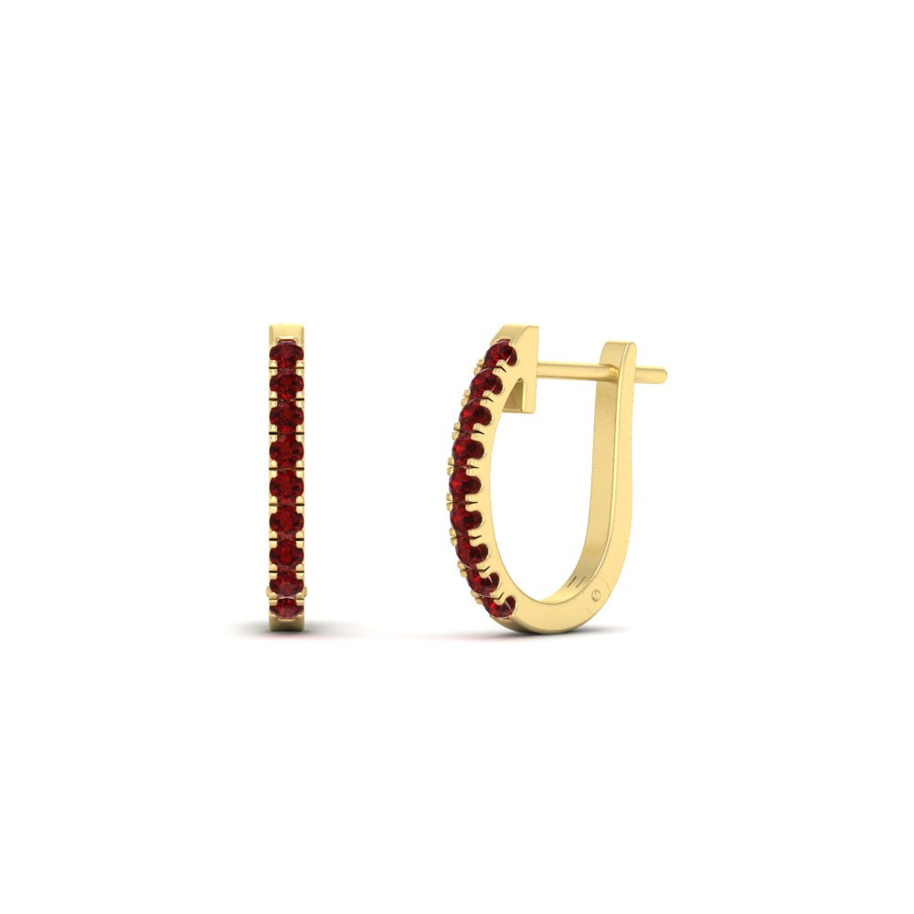 Round Cut 0.25 Ct Diamond Hoop Earrings