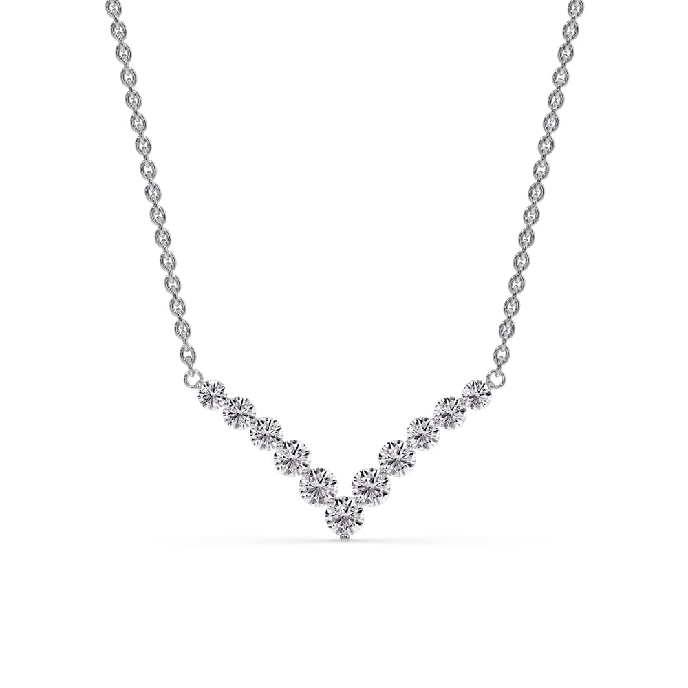 Round Graduated V-Necklace
