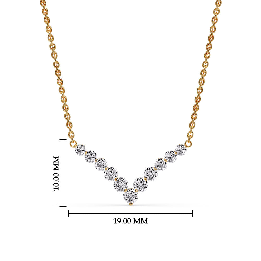Round Graduated V-Necklace