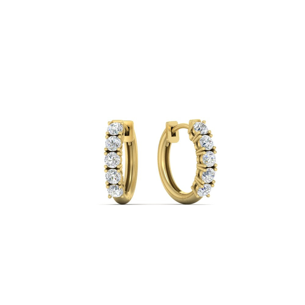 1/2 Carat Stunning Five Stone Huggie Hoops Earrings