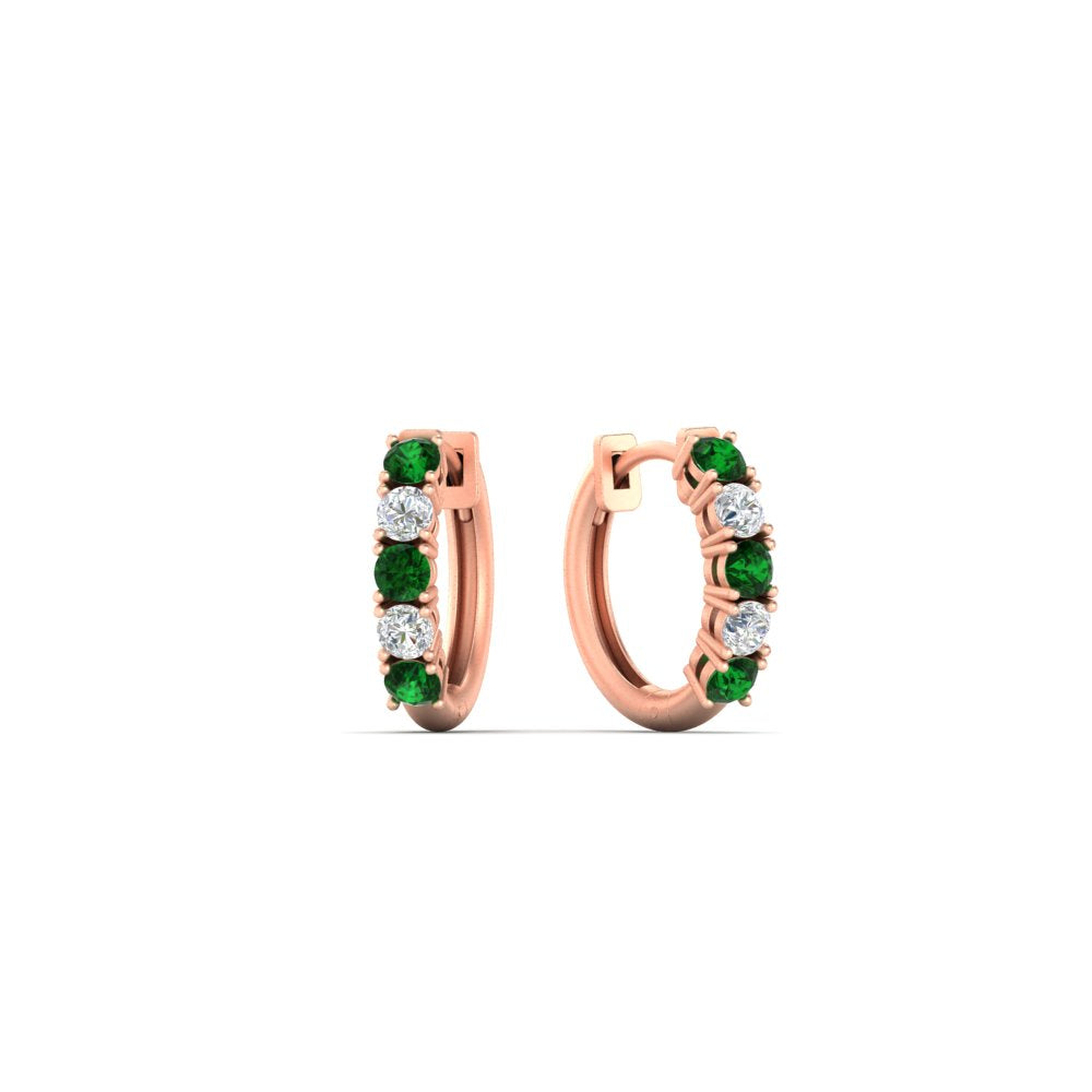 1/2 Carat Stunning Five Stone Huggie Hoops Earrings