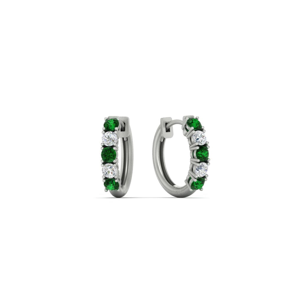 1/2 Carat Stunning Five Stone Huggie Hoops Earrings
