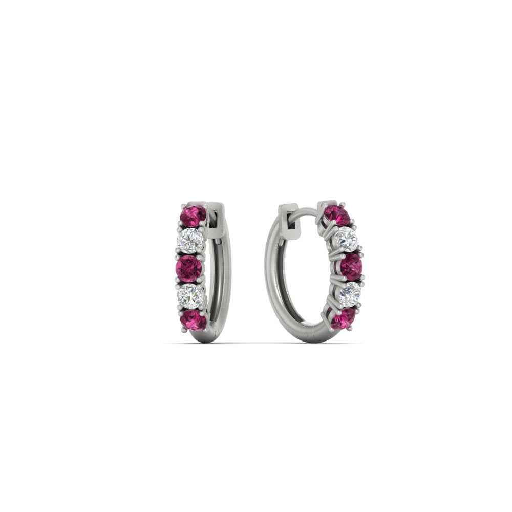 1/2 Carat Stunning Five Stone Huggie Hoops Earrings