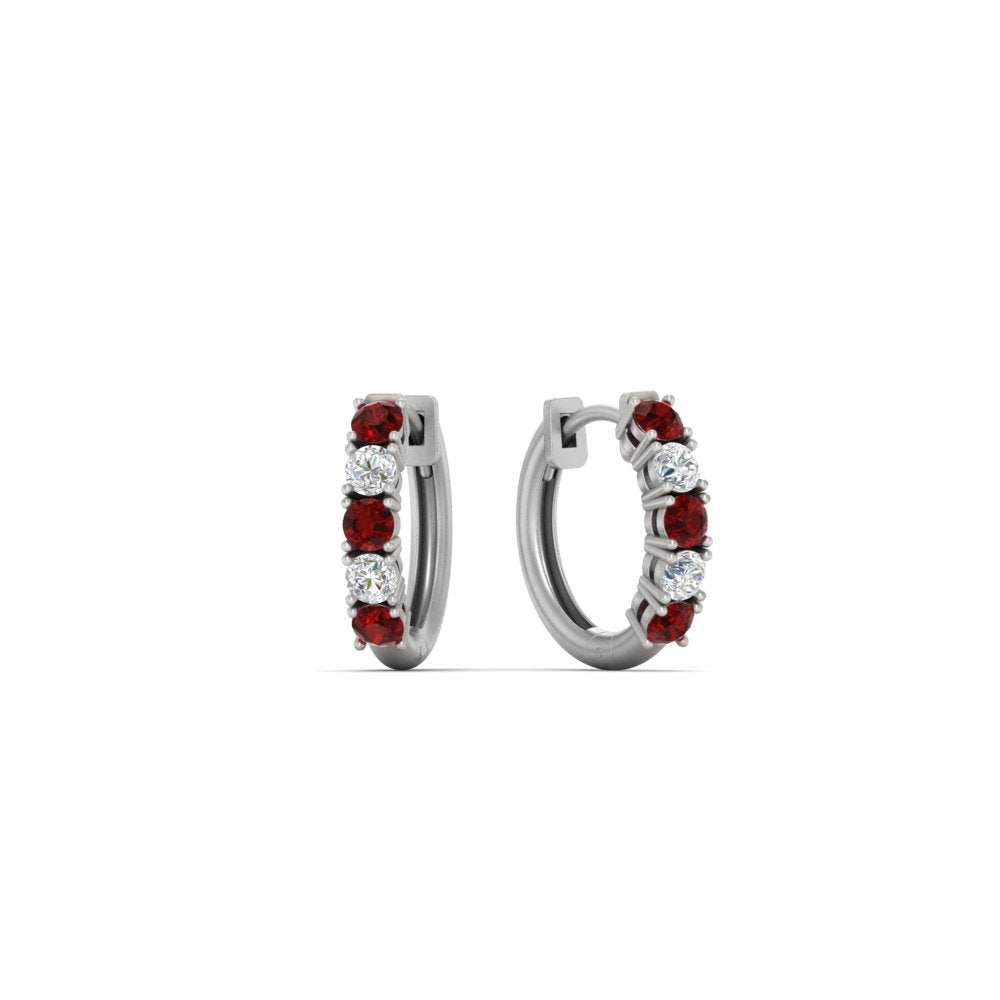1/2 Carat Stunning Five Stone Huggie Hoops Earrings