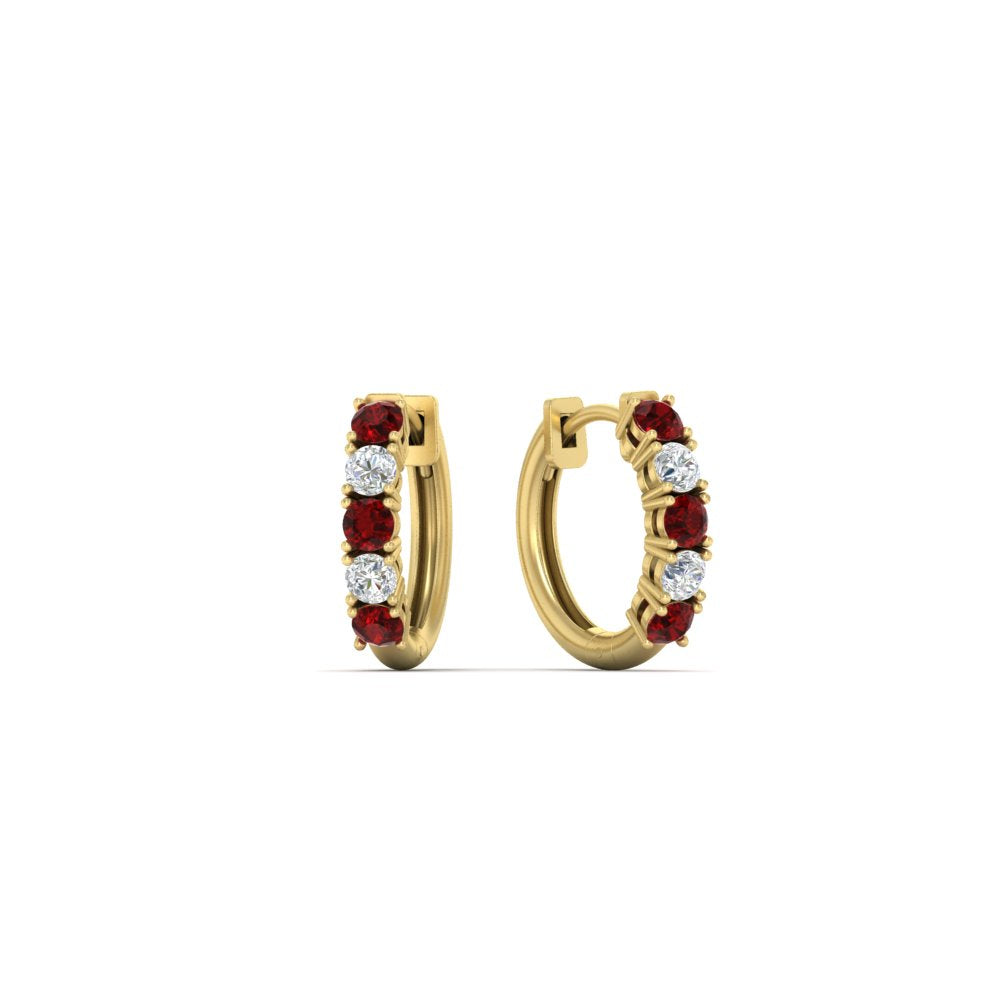 1/2 Carat Stunning Five Stone Huggie Hoops Earrings