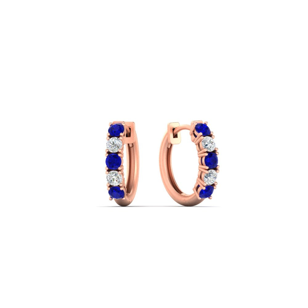 1/2 Carat Stunning Five Stone Huggie Hoops Earrings
