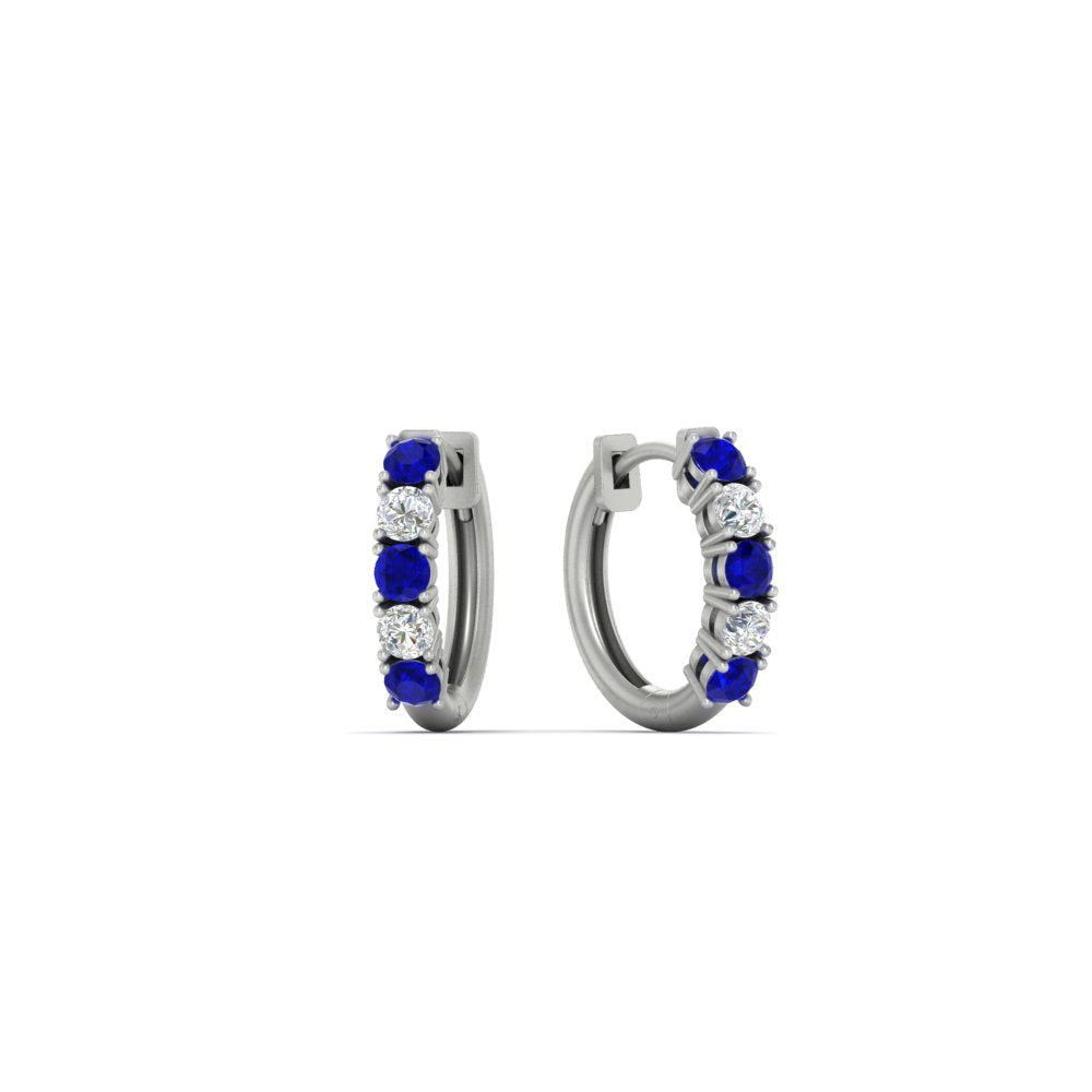 1/2 Carat Stunning Five Stone Huggie Hoops Earrings