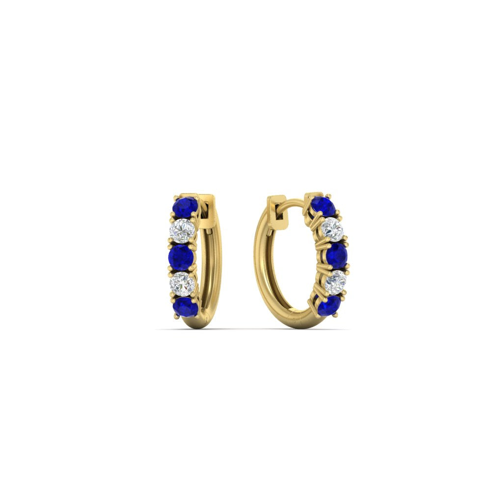 1/2 Carat Stunning Five Stone Huggie Hoops Earrings