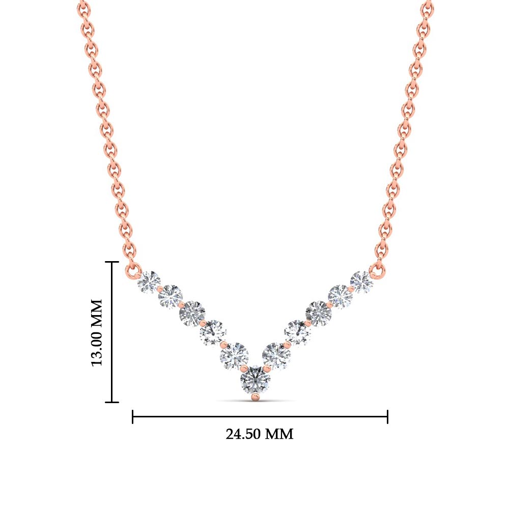 Round Graduated V-Necklace