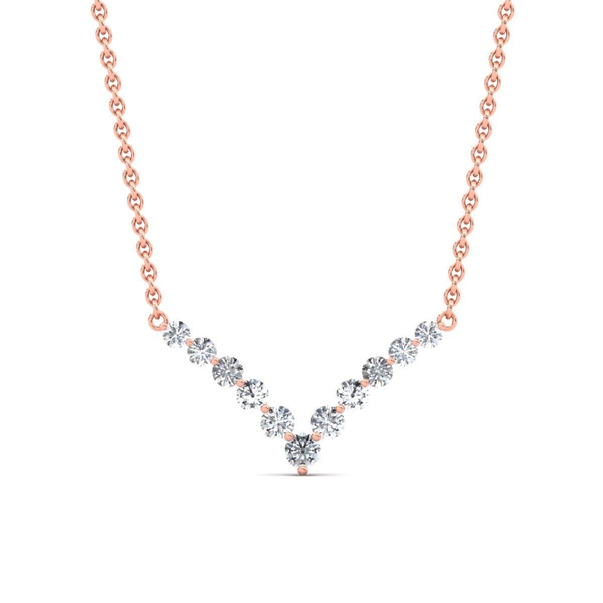 Round Graduated V-Necklace