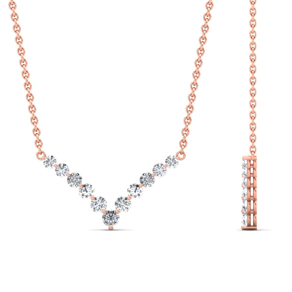 Round Graduated V-Necklace
