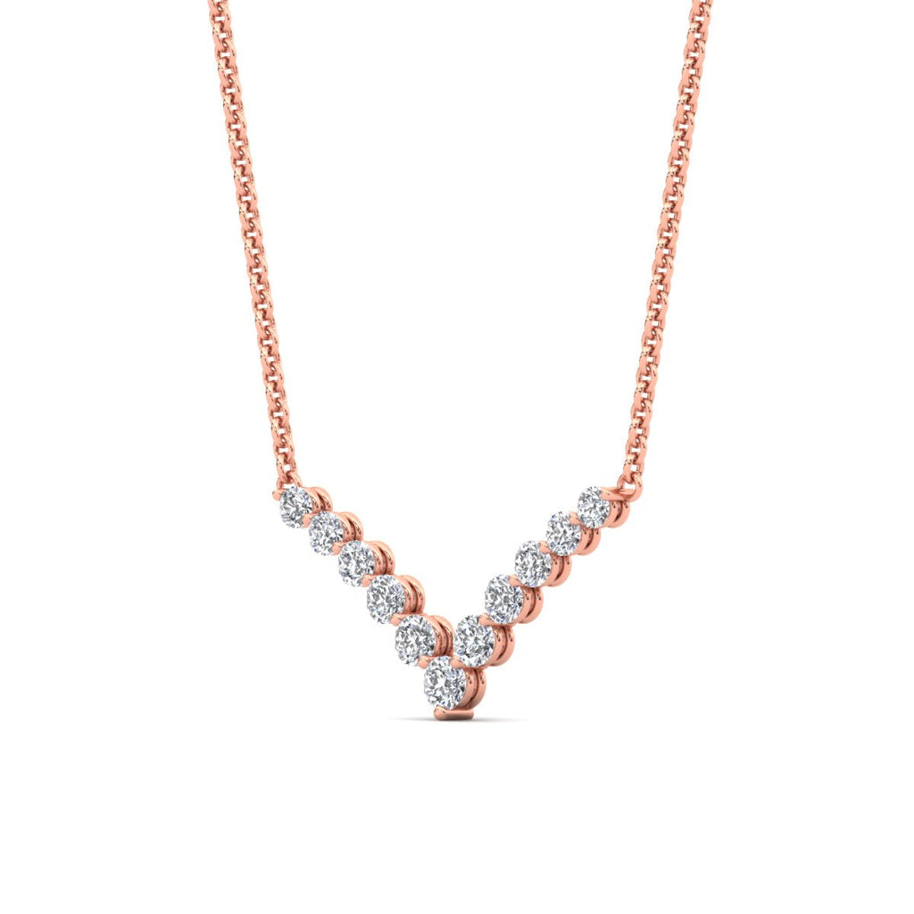 Round Graduated V-Necklace