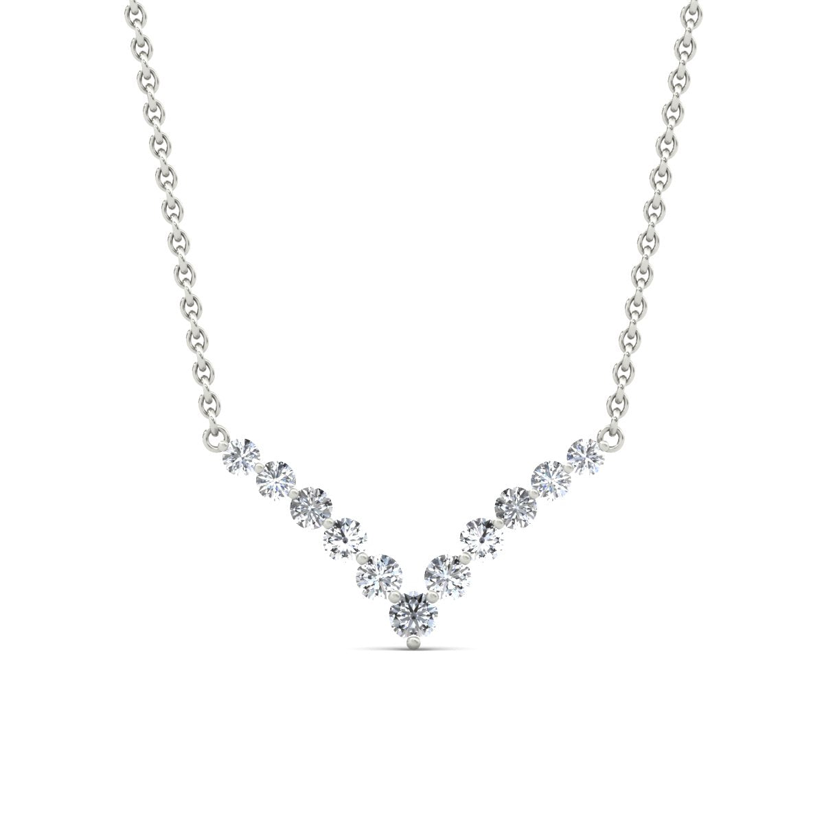 Round Graduated V-Necklace