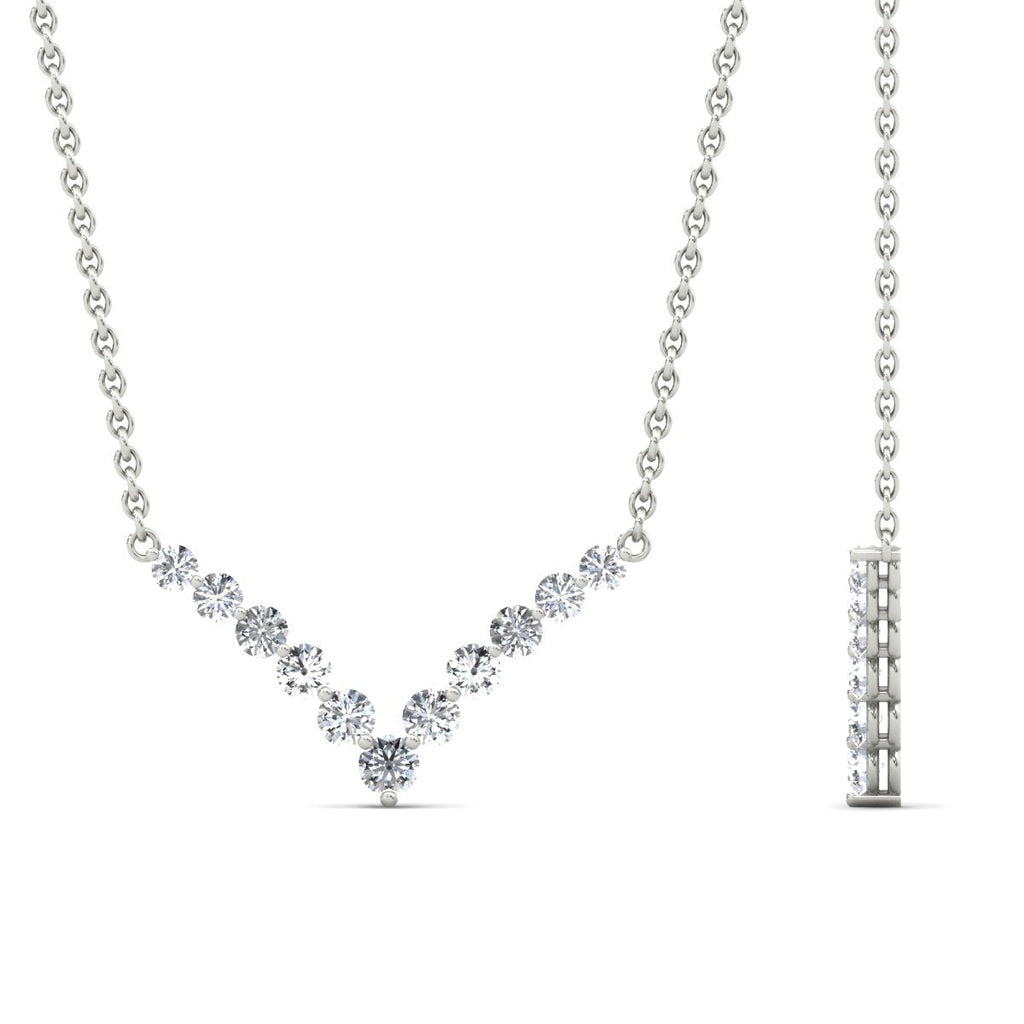 Round Graduated V-Necklace
