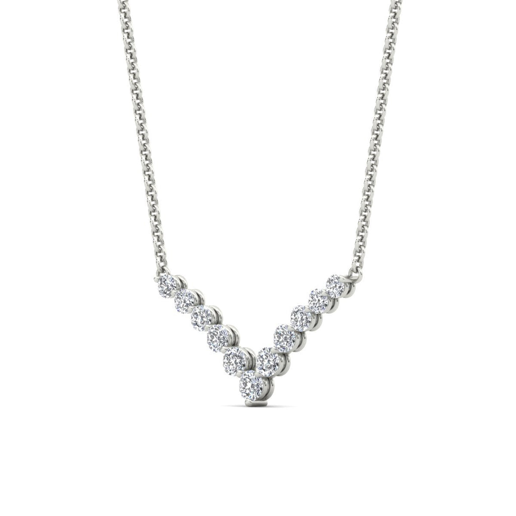 Round Graduated V-Necklace