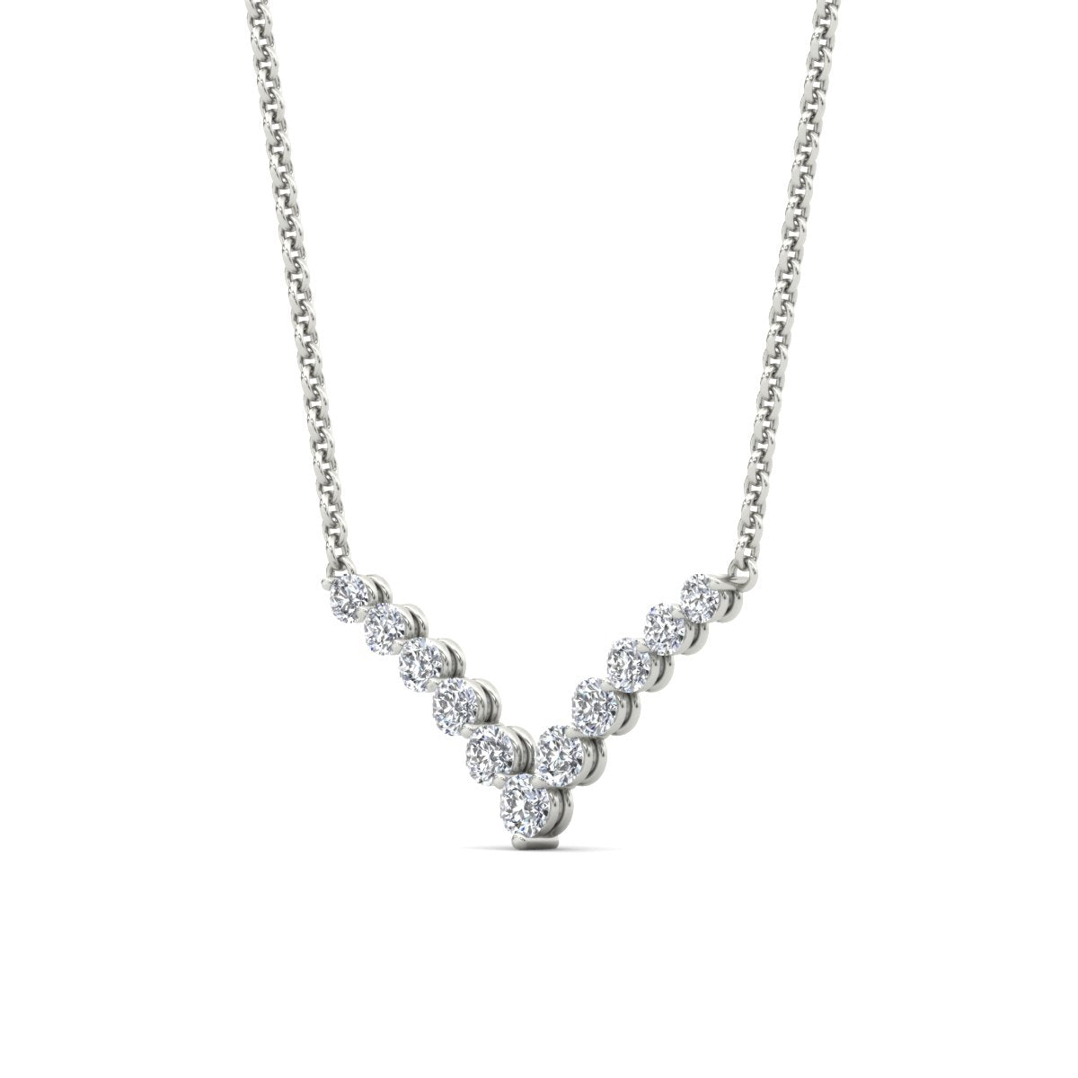 Round Graduated V-Necklace