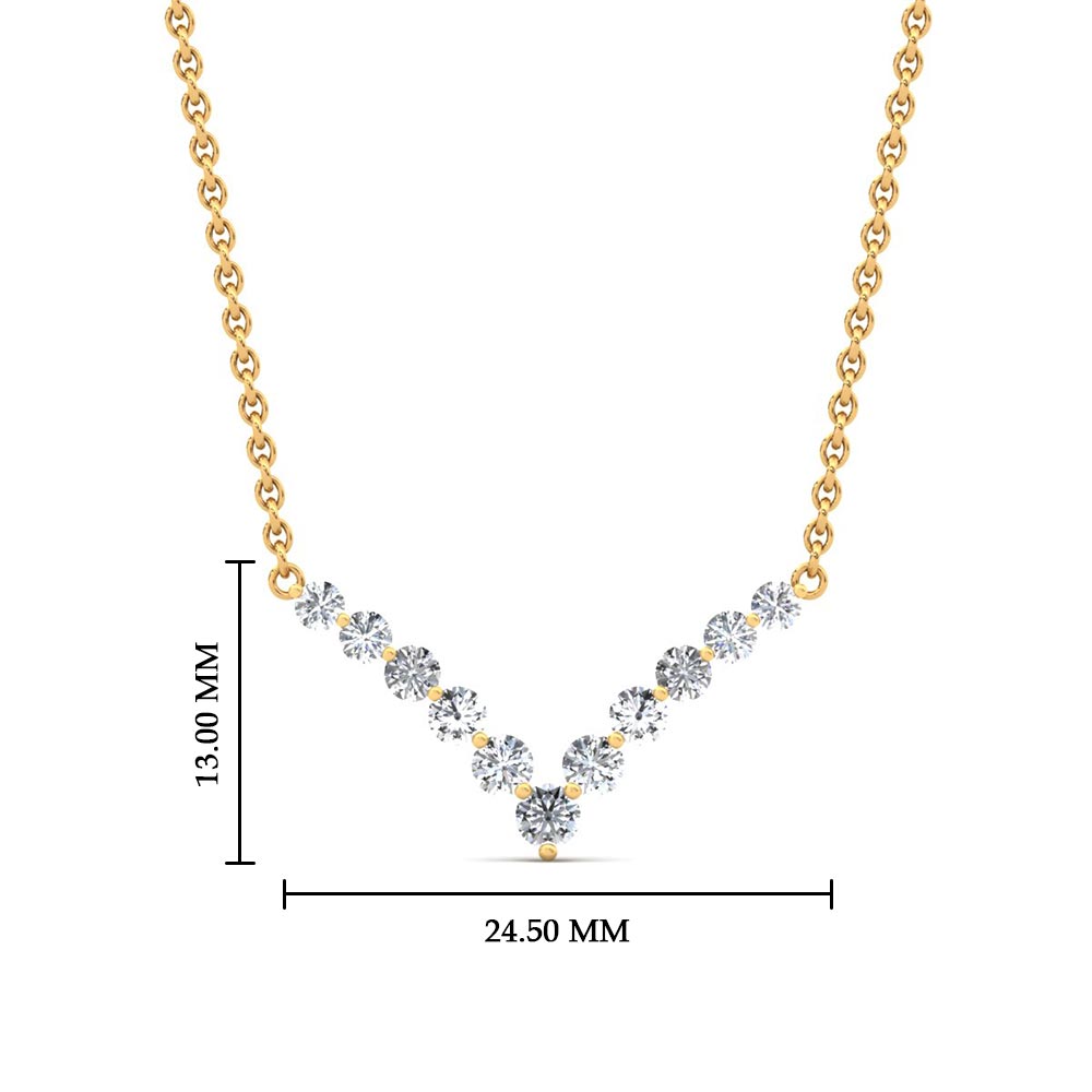 Round Graduated V-Necklace