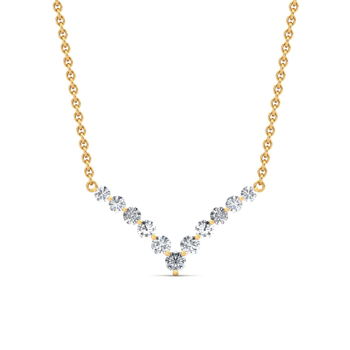 Round Graduated V-Necklace