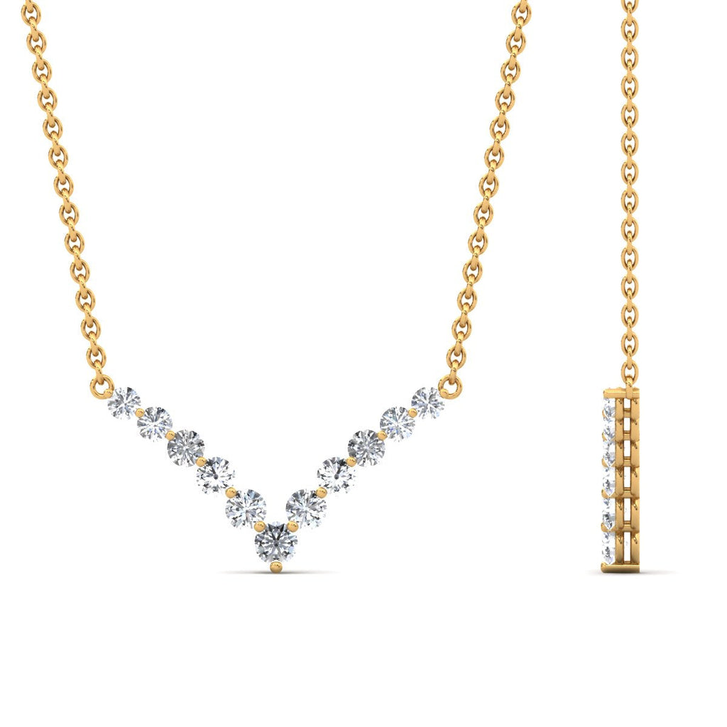 Round Graduated V-Necklace