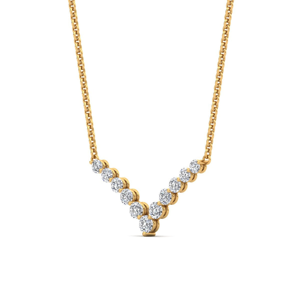 Round Graduated V-Necklace