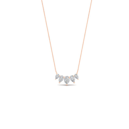 0.75 Carat 5 Stone Pear Shaped Diamond Necklace | Pendant | Wiccan Center