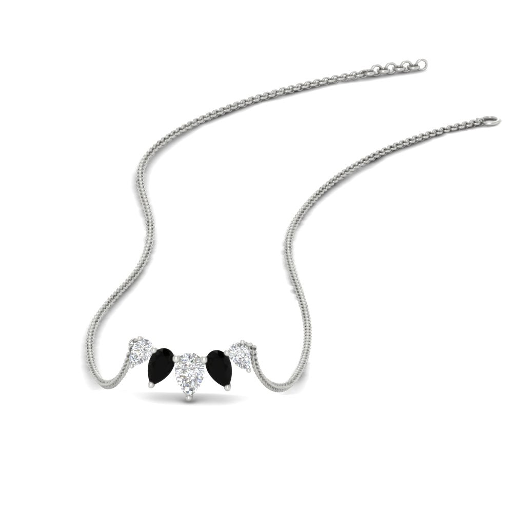 0.75 Carat 5 Stone Pear Shaped Diamond Necklace