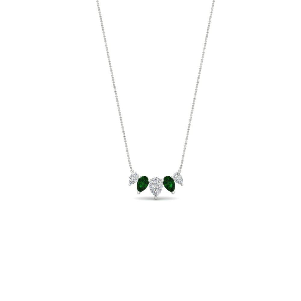 0.75 Carat 5 Stone Pear Shaped Diamond Necklace