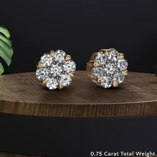 0.75 Carat 7 Stone Flower Diamond Earring | earring | Wiccan Center