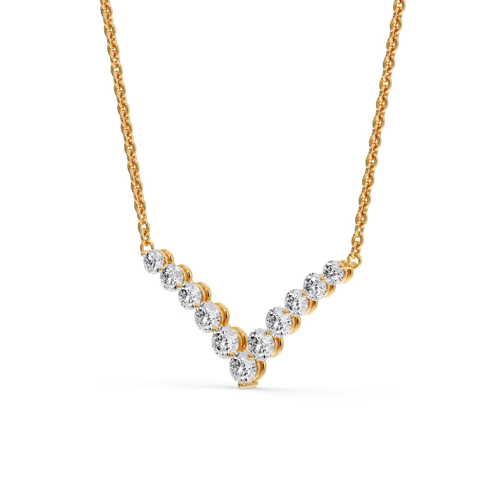 Round Graduated V-Necklace