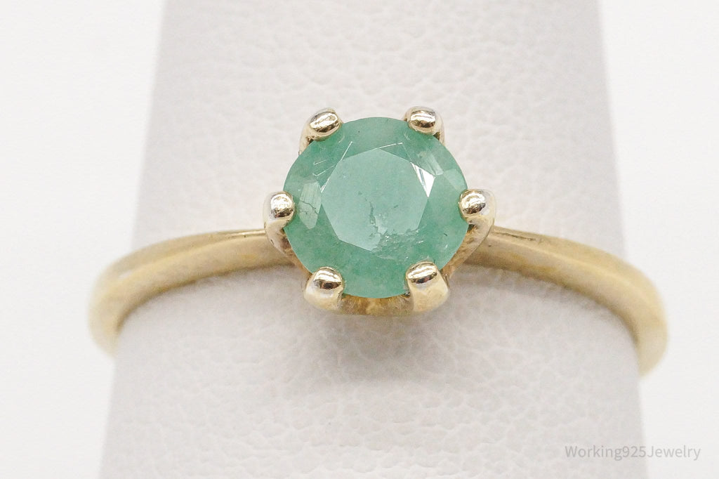 Vintage RJ Green Jade Gold Vermeil Sterling Silver Ring - Size 7.25 | Jewelry > Rings | Wiccan Center