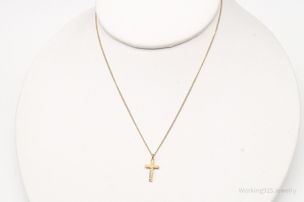 Vintage 14K Yellow Gold Filled Cross Necklace 13" | Jewelry > Necklaces > Pendants | Wiccan Center