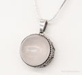 Vintage Large Rose Quartz Sterling Silver Necklace | Jewelry > Necklaces > Pendants | Wiccan Center