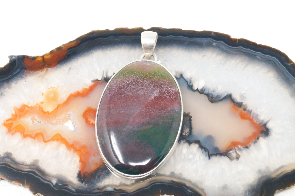 Large Vintage Fluorite Southwest Sterling Silver Necklace Pendant | Jewelry > Necklaces > Pendants | Wiccan Center