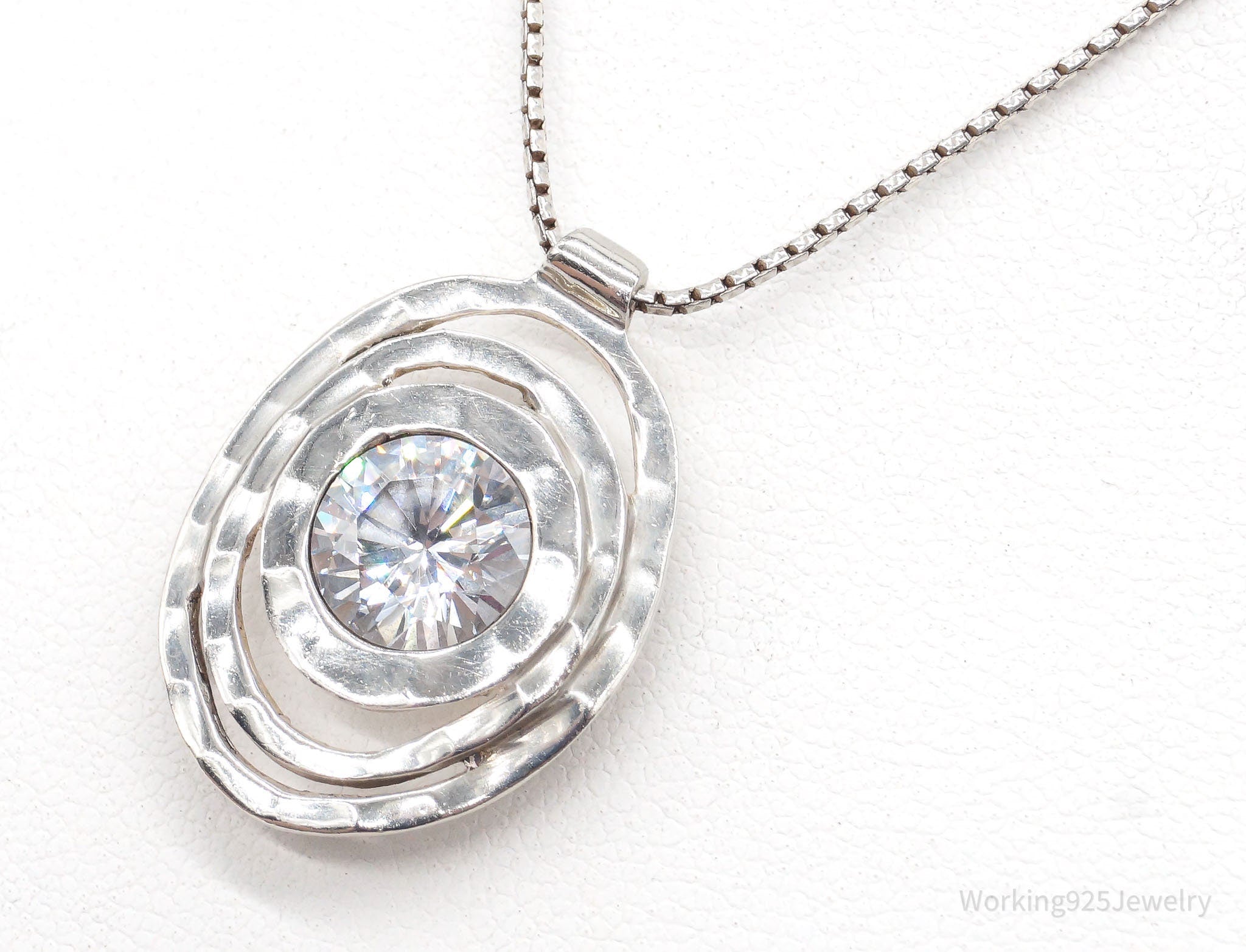 VTG Designer Silpada Large Cubic Zirconia Sterling Silver Necklace | Jewelry > Necklaces > Pendants | Wiccan Center