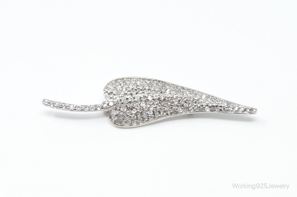 Vintage Cubic Zirconia Leaf Sterling Silver Brooch Pin | Jewelry > Brooches, Pins & Clips | Wiccan Center