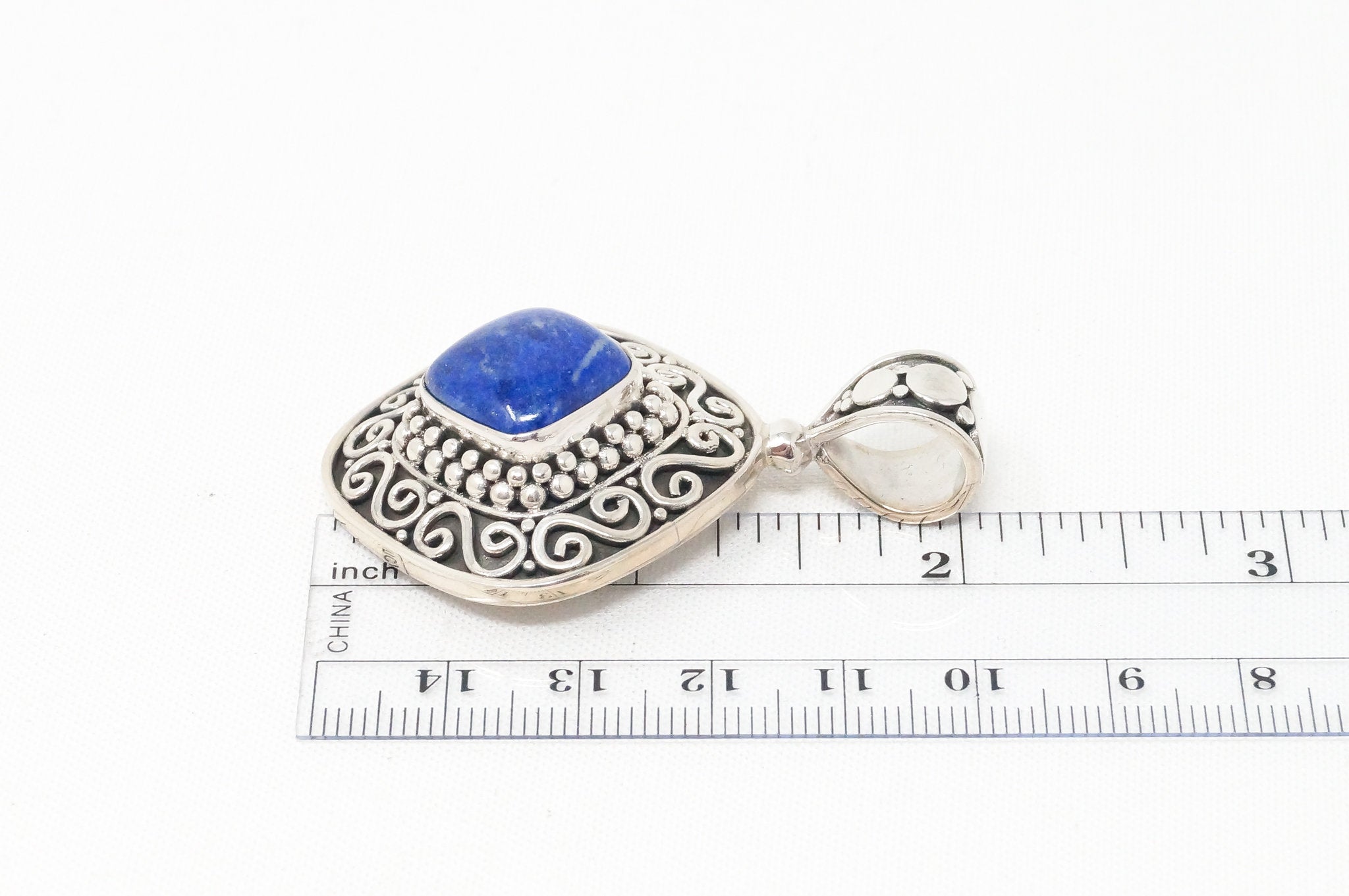 Vintage Designer BA Suarti Lapis Lazuli Bali Sterling Silver Necklace Pendant | Jewelry > Necklaces > Pendants | Wiccan Center