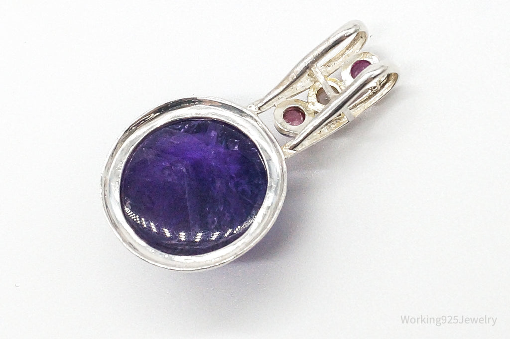 Vintage Large Purple Amethyst Multi Gem Sterling Silver Pendant | Jewelry > Necklaces > Pendants | Wiccan Center