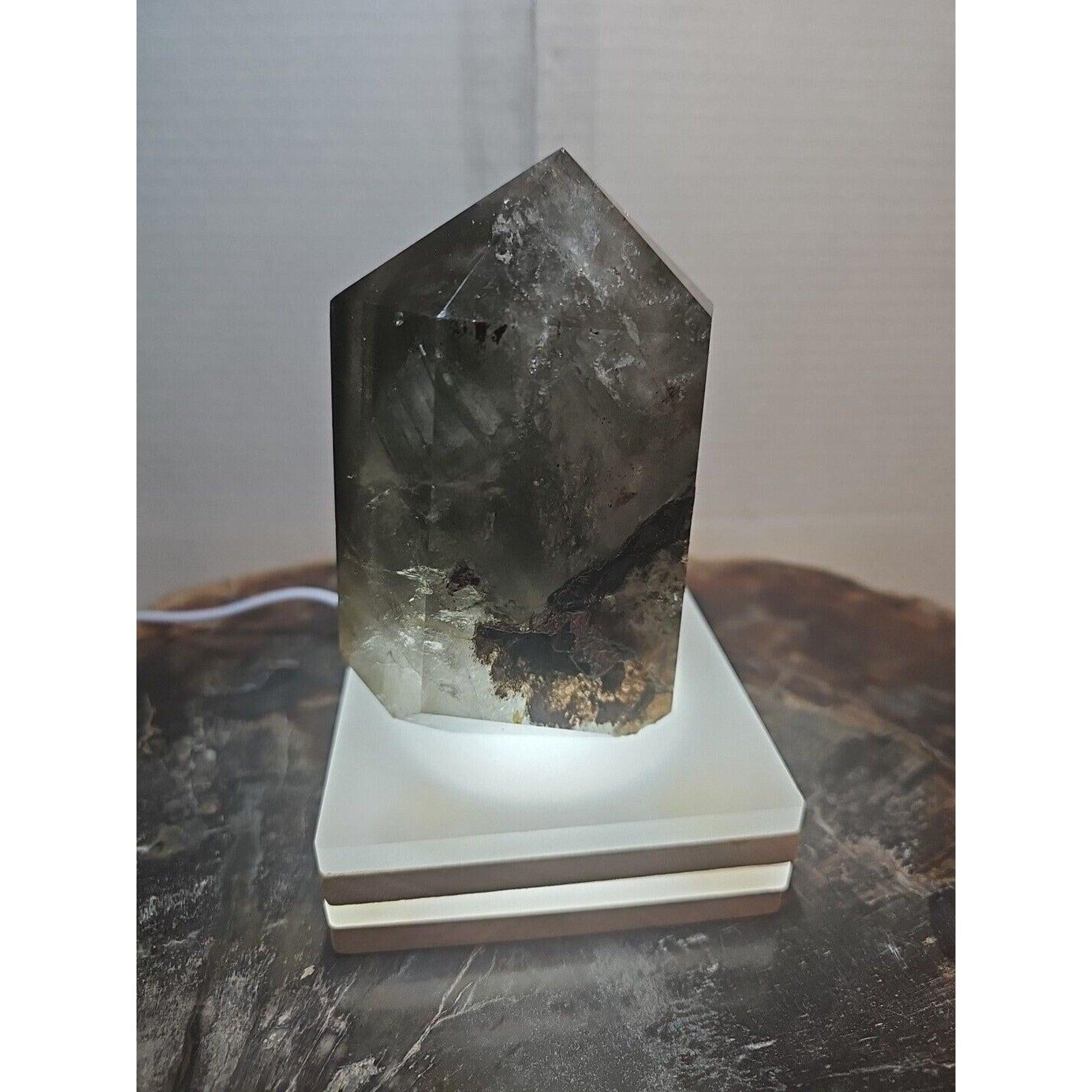 Green Ghost Phantom Quartz Crystal Obelisk — 1.73 lbs, Madagascar | CrystalCloud Company | Crystal Points & Towers | Wiccan Center