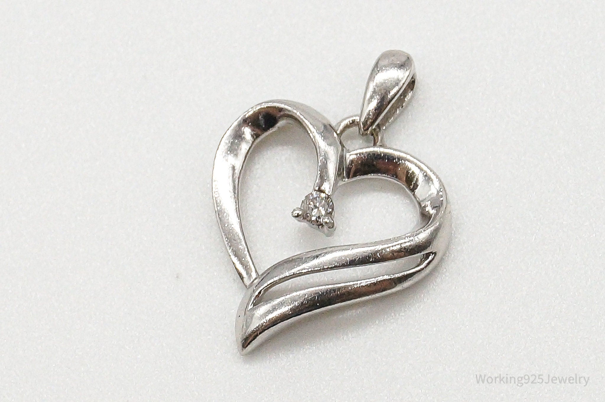 Vintage Diamond Heart Sterling Silver Pendant | Jewelry > Necklaces > Pendants | Wiccan Center