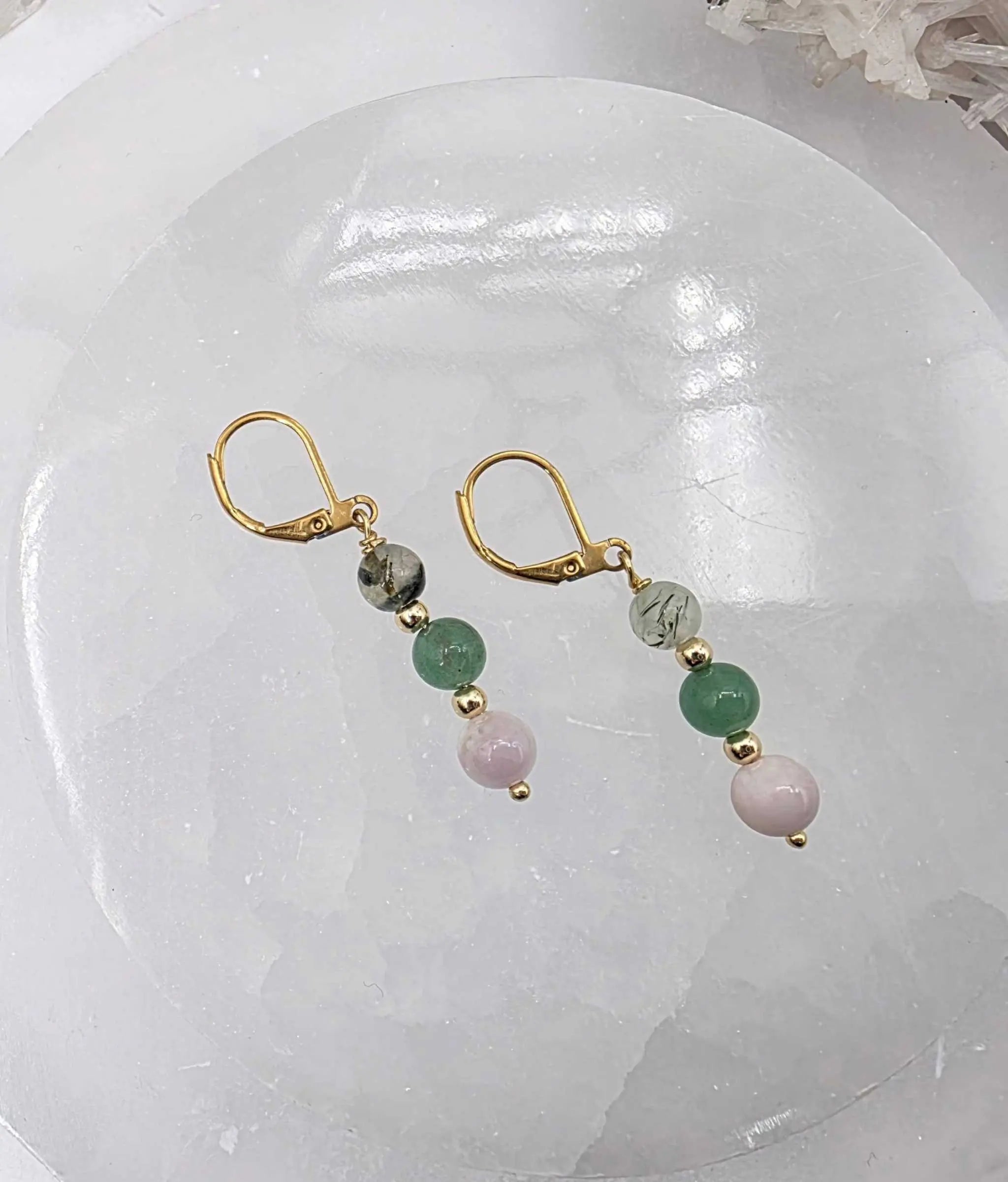 LEAD WITH LOVE-Kunzite, Green Aventurine, Prehnite Jewelry Set | Jewelry Set | Wiccan Center