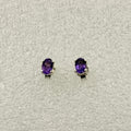 Sterling Silver Oval Amethyst Post Earrings Size 1 | Earrings | Wiccan Center
