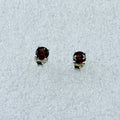 Sterling Silver Round Garnet Post Earrings Size 3 | Earrings | Wiccan Center