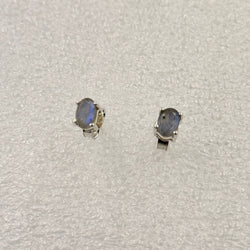 Sterling Silver Oval Labradorite Post Earrings Size 2 | Earrings | Wiccan Center