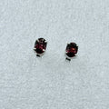 Sterling Silver Oval Garnet Post Earrings Size 3 | Earrings | Wiccan Center